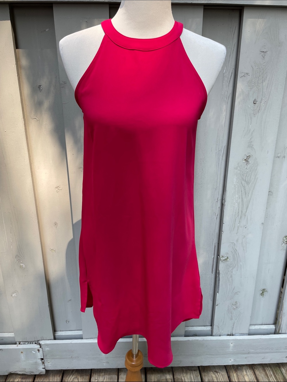 Adrienne Vittadini Red Fuchsia Halter Neck Shift Dress